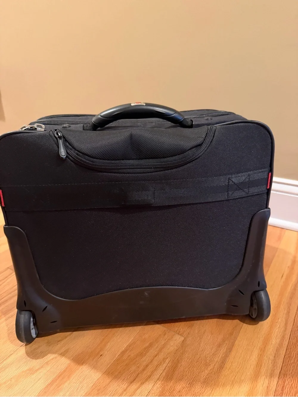 SwissGear Black Laptop Briefcase with Red Accent